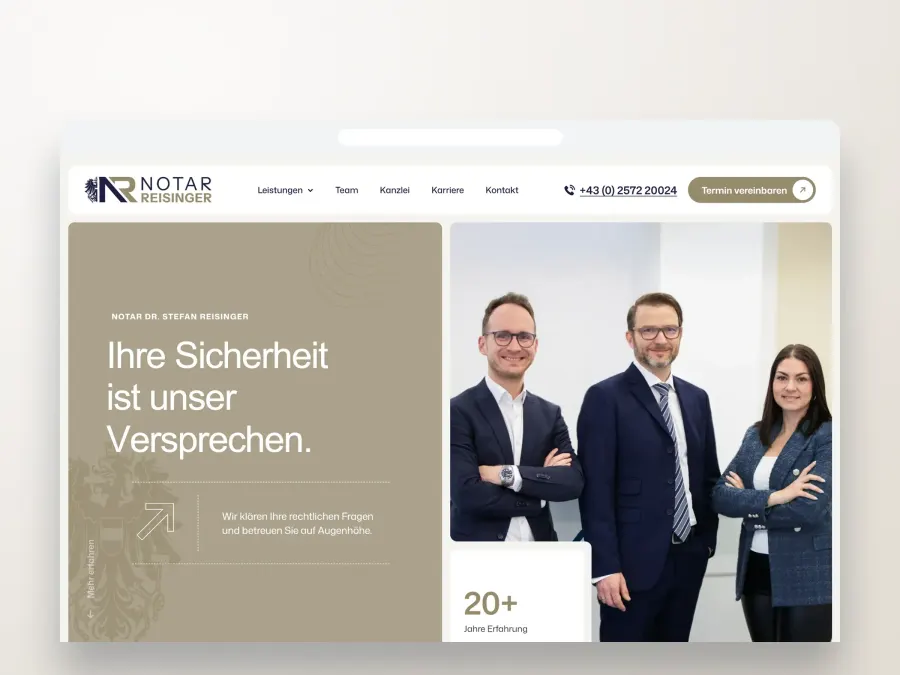 Website von Notar Reisinger