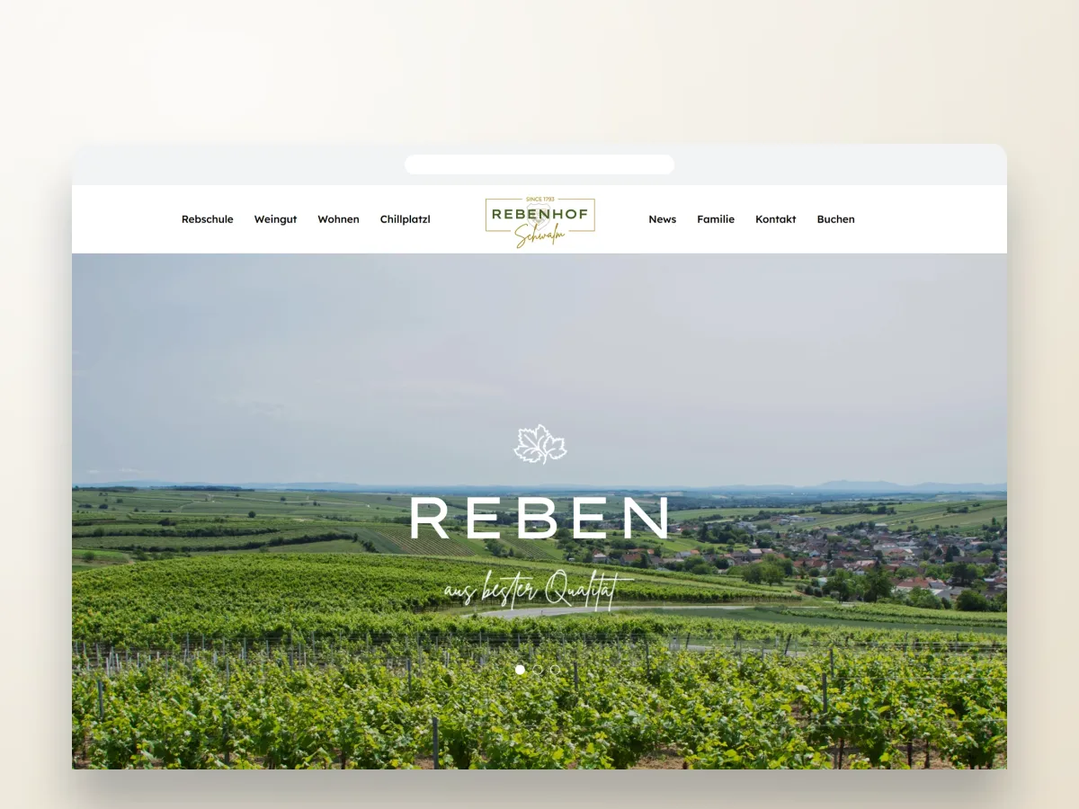 Website von Rebenhof Schwalm