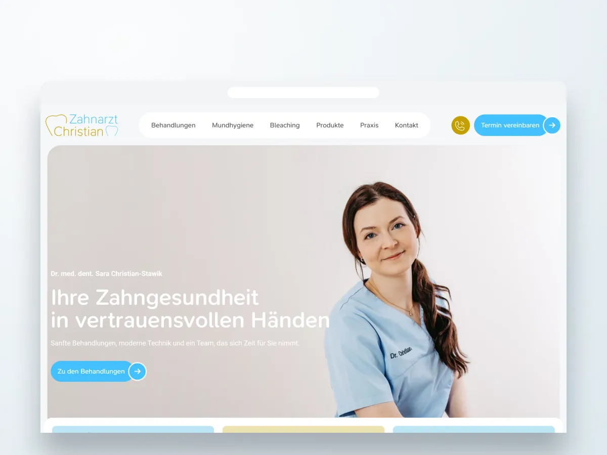 Website von Zahnarzt Christian